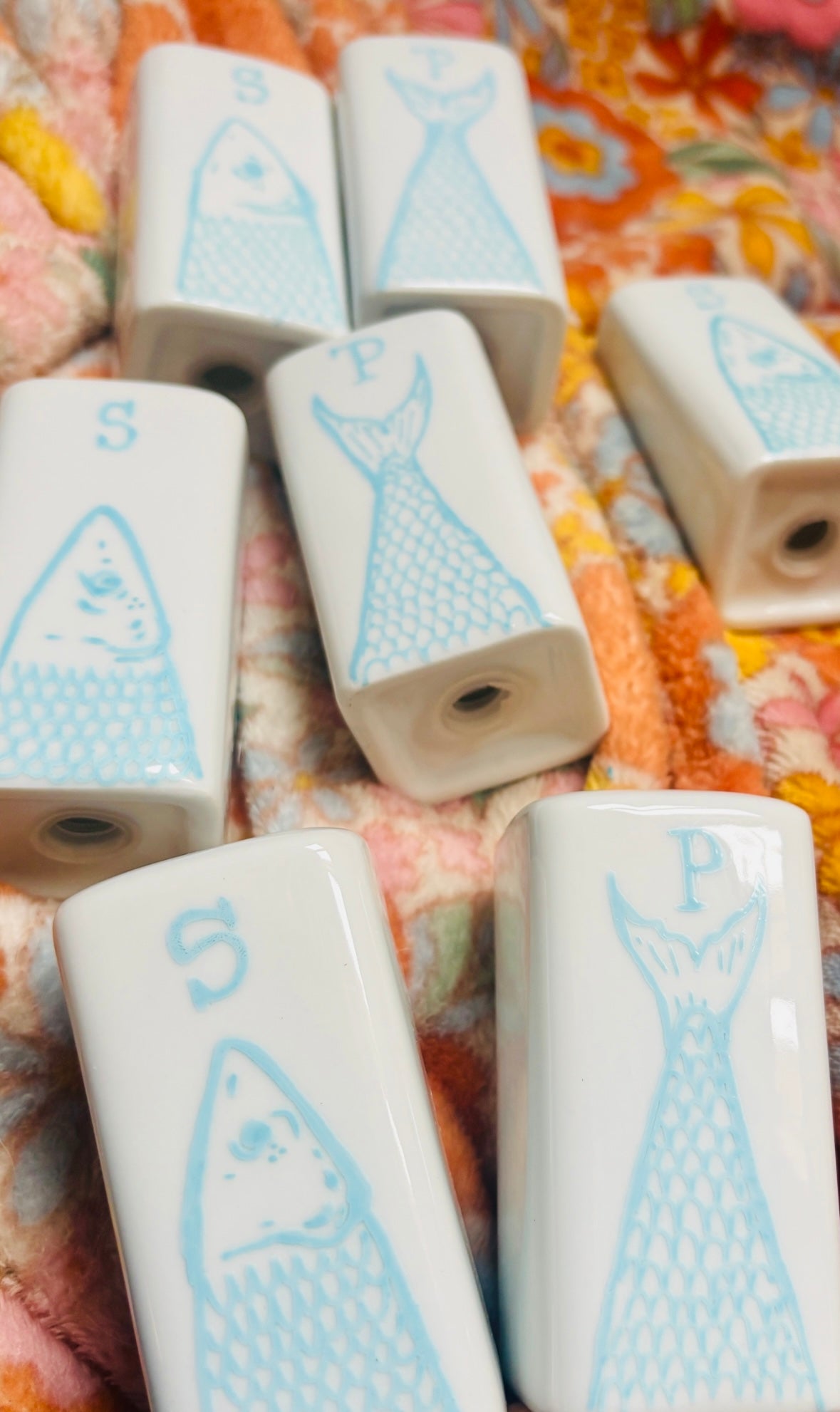 Hand painted Salt & Pepper shaker