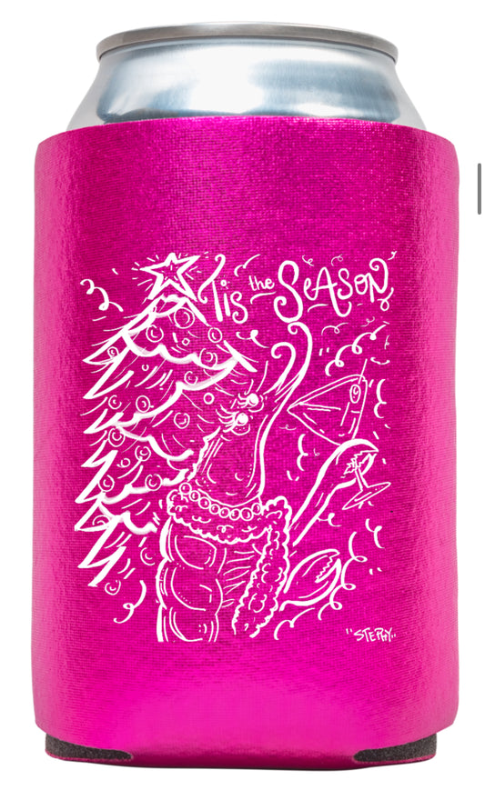 Tis the season metallic koozie-