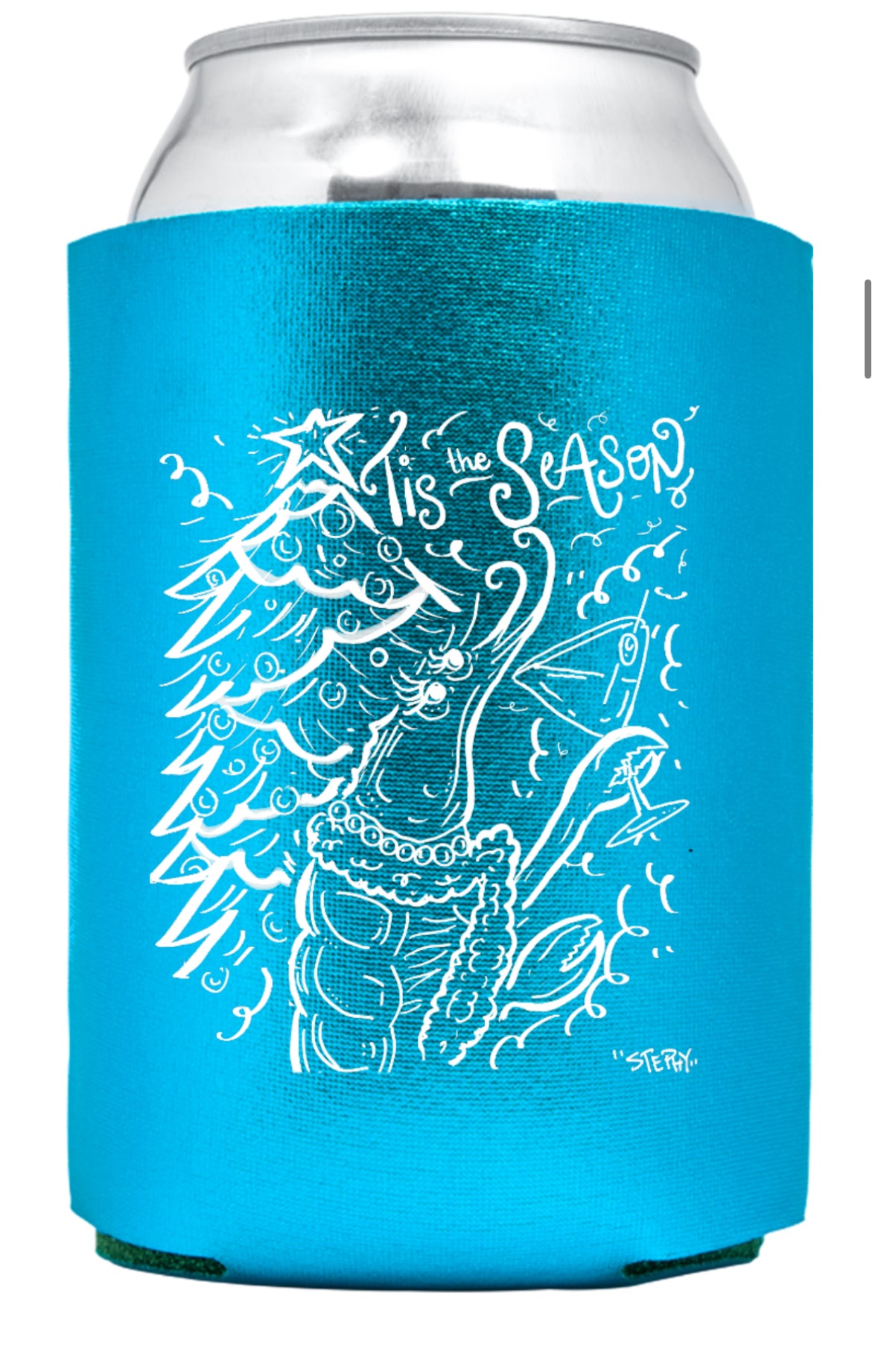 Tis the season metallic koozie-