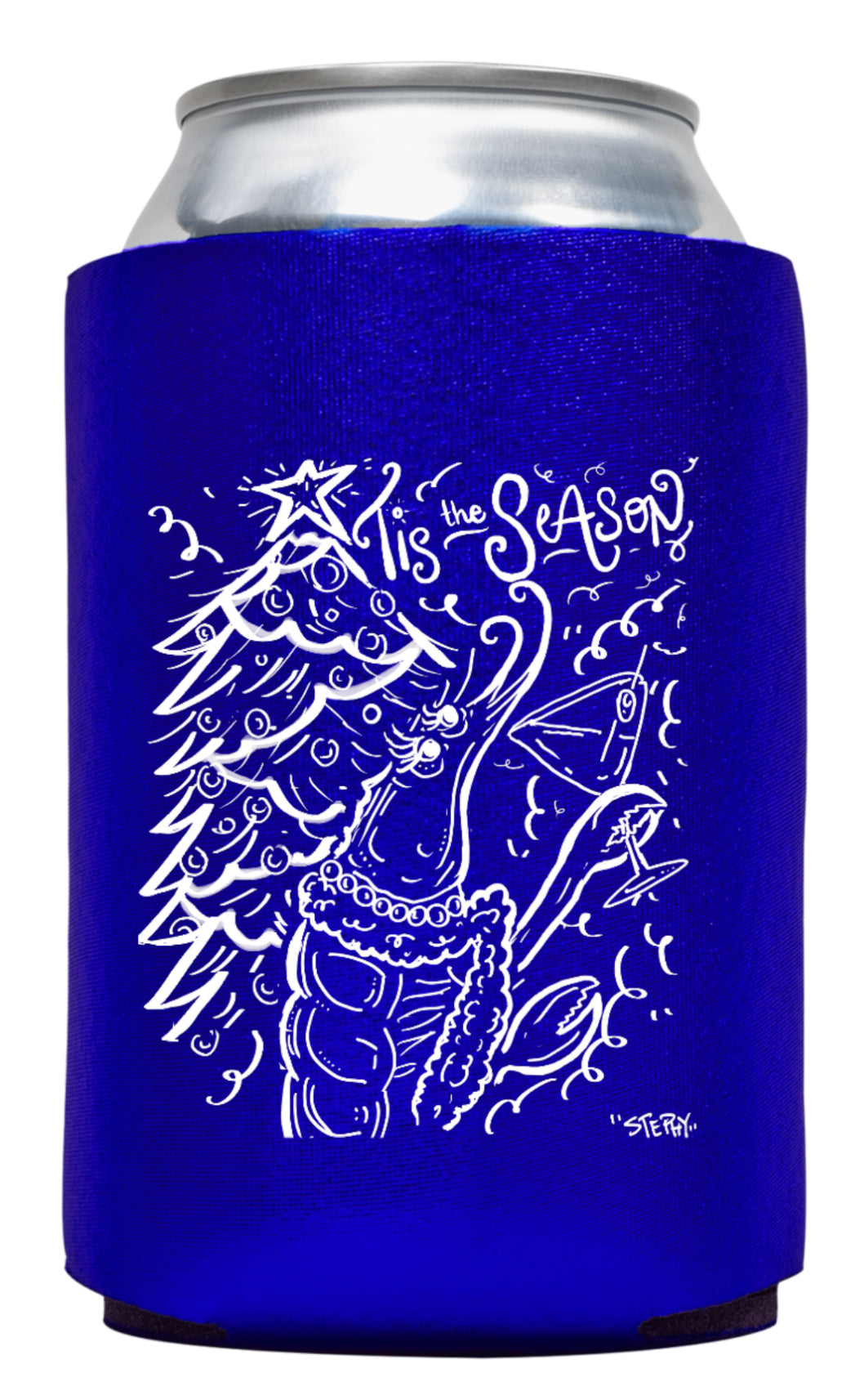 Tis the season metallic koozie-